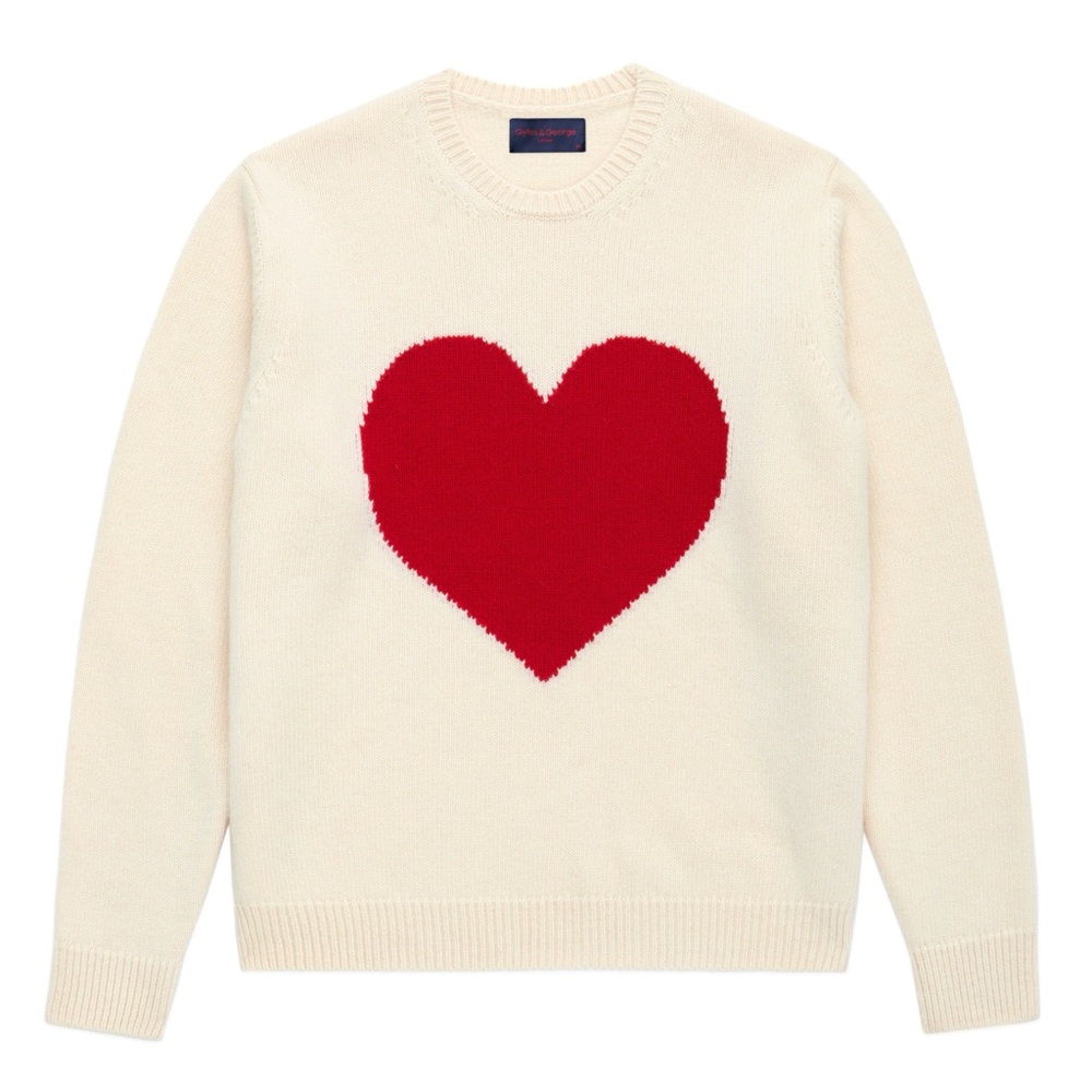 Cream Heart Sweater